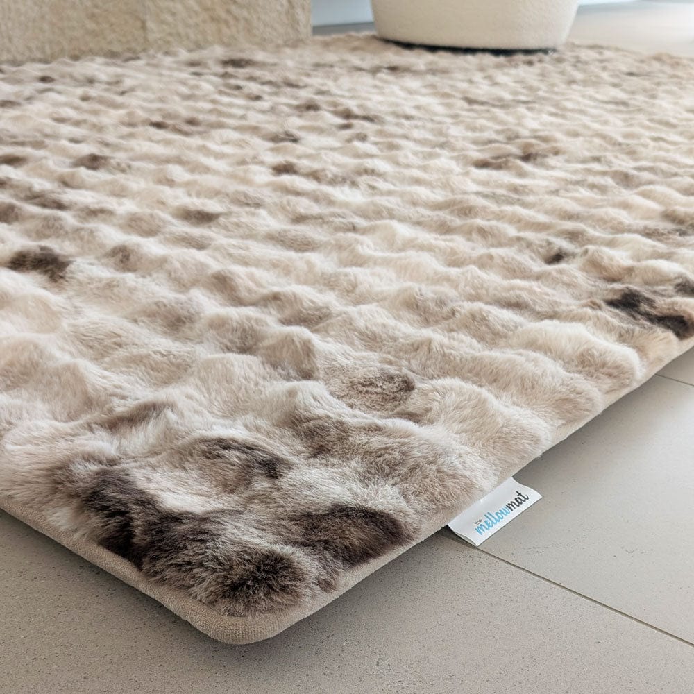 The Mellow Mat® Snow Mink Faux Fur 3D (Soft Touch Sensory Tatami Rug)
