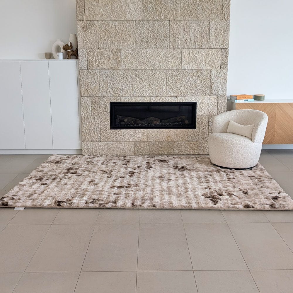 The Mellow Mat® Snow Mink Faux Fur 3D (Soft Touch Sensory Tatami Rug)